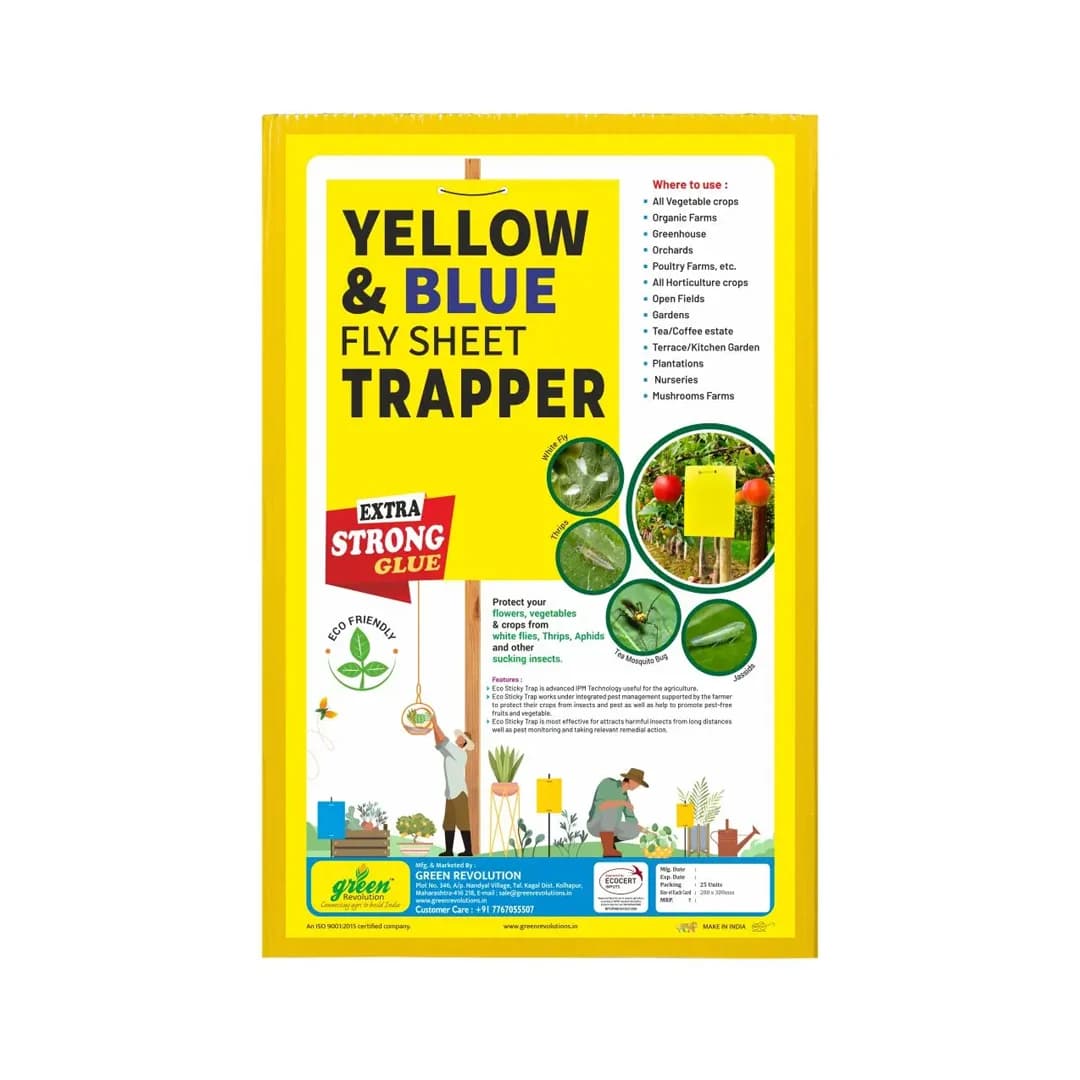 Green Revolution A4 Size Yellow And Blue Sticky Traps
